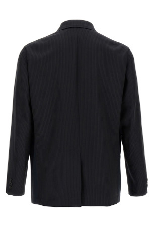 Блейзер в смужку Синій COMME DES GARҪONS HOMME HOJ0121 Блейзер в смужку Синій COMME DES GARҪONS HOMME HOJ0121
