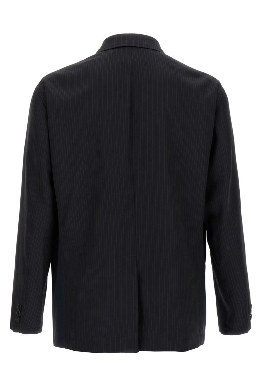 Блейзер в смужку Синій COMME DES GARҪONS HOMME HOJ0121 Блейзер в смужку Синій COMME DES GARҪONS HOMME HOJ0121
