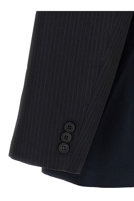 Блейзер в смужку Синій COMME DES GARҪONS HOMME HOJ0121 Блейзер в смужку Синій COMME DES GARҪONS HOMME HOJ0121