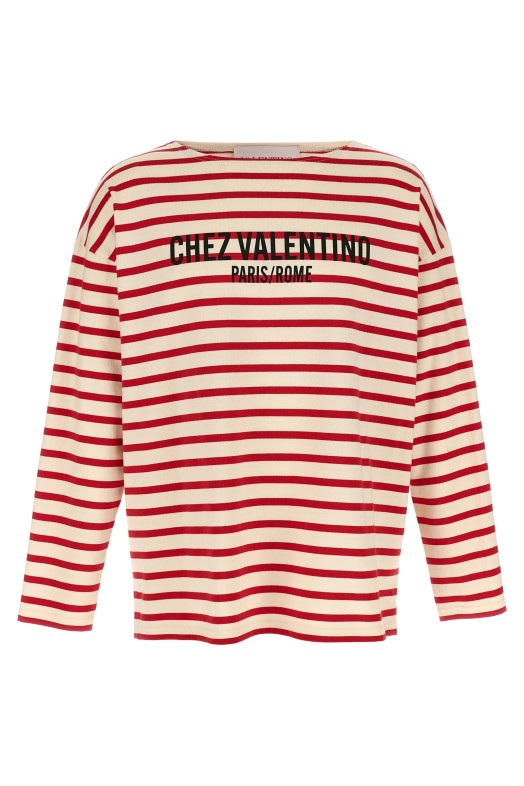 Футболка Valentino Garavani 'Chez Valentino' Красный V3MG16RAPVRHK Футболка Valentino Garavani 'Chez Valentino' Красный V3MG16RAPVRHK