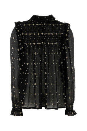 Embroidered crepe blouse SAINT LAURENT (816544Y533S) Embroidered crepe blouse SAINT LAURENT (816544Y533S)