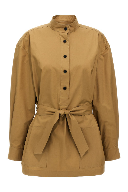 Хлопковая туника Бежевый SAINT LAURENT 817342YZ9AN2121