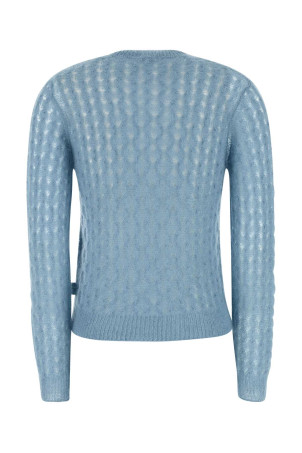 Pastel light blue mohair blend sweater BLUE LOEWE (S540Y14KG7) Pastel light blue mohair blend sweater BLUE LOEWE (S540Y14KG7)