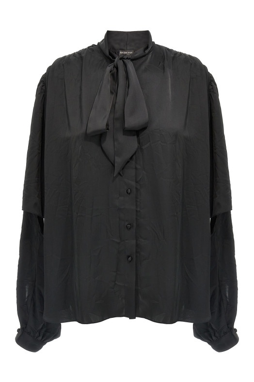 Рубашка BALENCIAGA 'Double Sleeve' Черный 814139TKN011000 Рубашка BALENCIAGA 'Double Sleeve' Черный 814139TKN011000