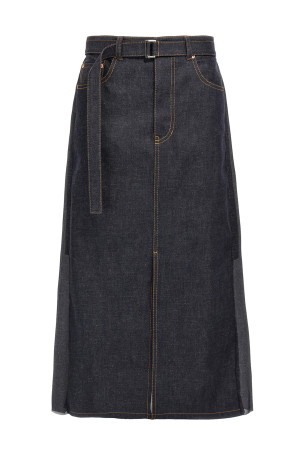 Pleated denim skirt Blue Pleated denim skirt Blue