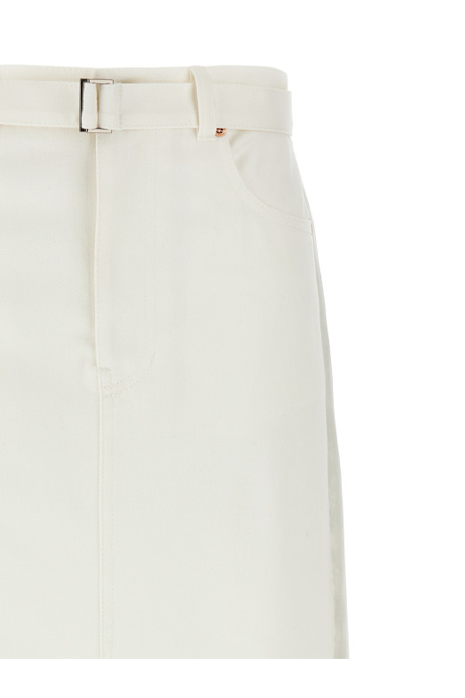 Pleated denim skirt White Pleated denim skirt White