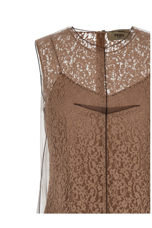 Floral lace dress Beige Floral lace dress Beige