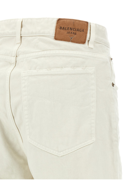 Джинсы из денима Белый BALENCIAGA 786468TJW949000