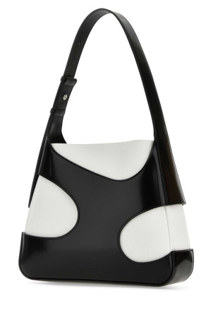 Двоколірна шкіряна сумка через плече Cut Out L з канвою SALVATORE FERRAGAMO (213959762303) Двоколірна шкіряна сумка через плече Cut Out L з канвою SALVATORE FERRAGAMO (213959762303)