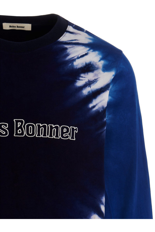 Свитшот с вышитым логотипом и эффектом «тай-дай» Синий WALES BONNER (MS23JE06JE045510)
