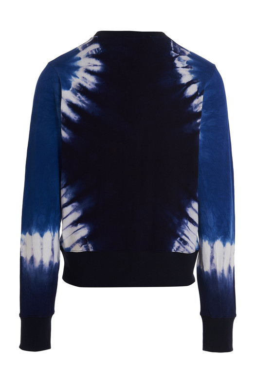 Logo embroidery tie dye sweatshirt Blue Logo embroidery tie dye sweatshirt Blue