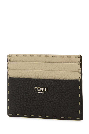 Двухцветный кожаный держатель для карт Sellerie FENDI (7M0164AP3C) Двухцветный кожаный держатель для карт Sellerie FENDI (7M0164AP3C)