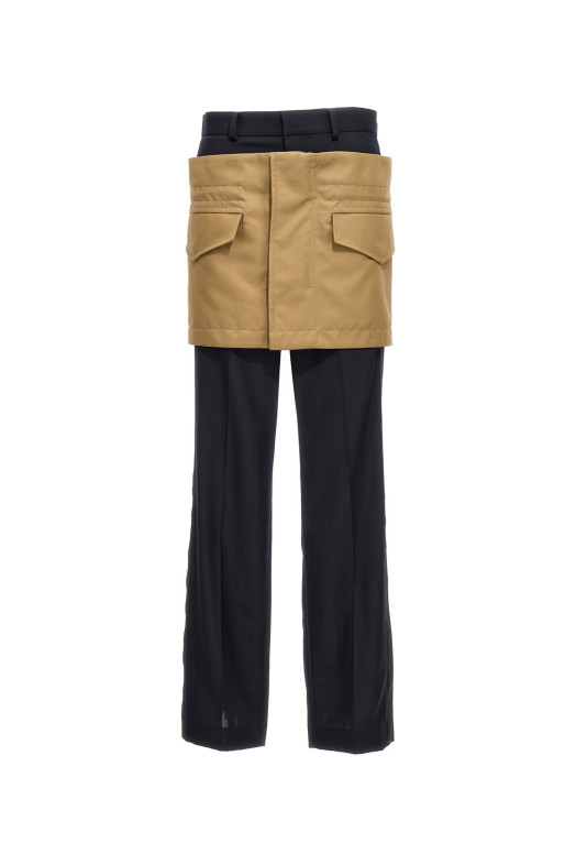 Брюки с вставкой-мини-юбкой, разноцветные SACAI (2306612201)