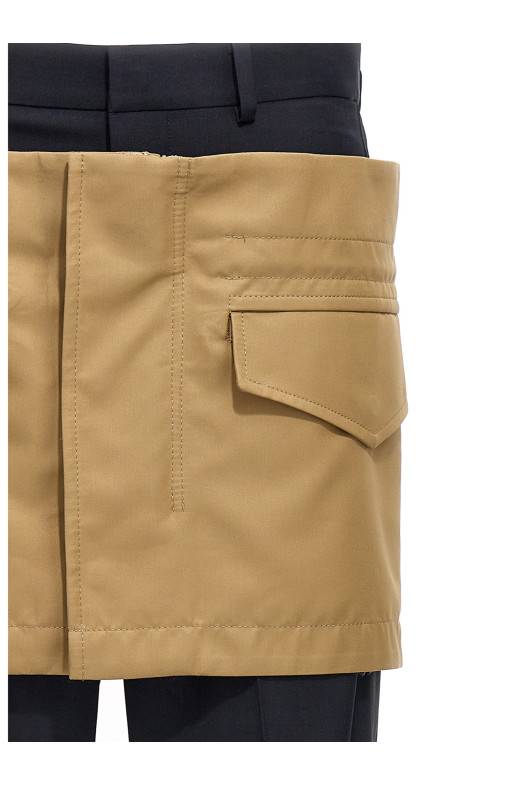 Брюки с вставкой-мини-юбкой, разноцветные SACAI (2306612201)