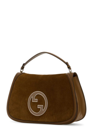 Велика сумка Gucci Blondie з коричневої замші та шкіри (815723CAAAU) Велика сумка Gucci Blondie з коричневої замші та шкіри (815723CAAAU)