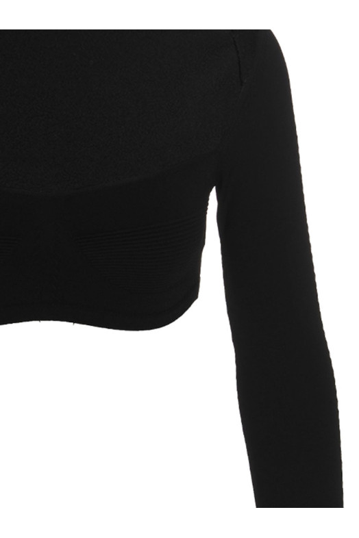 Ribbed cropped sweater Black