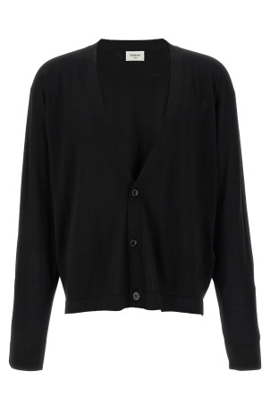 Вовняний кардиган Чорний SAINT LAURENT 817221Y76TC1000 Вовняний кардиган Чорний SAINT LAURENT 817221Y76TC1000