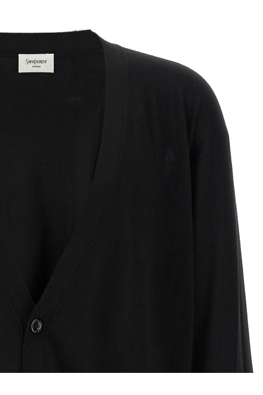Вовняний кардиган Чорний SAINT LAURENT 817221Y76TC1000 Вовняний кардиган Чорний SAINT LAURENT 817221Y76TC1000
