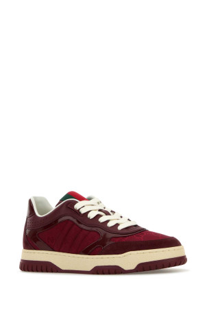 Кроссовки Re-Web из бордовой кожи и ткани GG Supreme GUCCI (785452AAEW9) Кроссовки Re-Web из бордовой кожи и ткани GG Supreme GUCCI (785452AAEW9)
