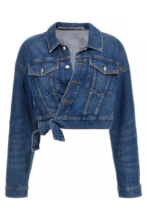 Куртка DENIM X ALEXANDER WANG 'Wrapped Trucker' Синий 4DC2252676401 Куртка DENIM X ALEXANDER WANG 'Wrapped Trucker' Синий 4DC2252676401