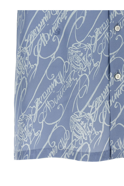 Сорочка BERLUTI 'Marbeuf Scritto' СИНЯ R28HCS43004F99 Сорочка BERLUTI 'Marbeuf Scritto' СИНЯ R28HCS43004F99