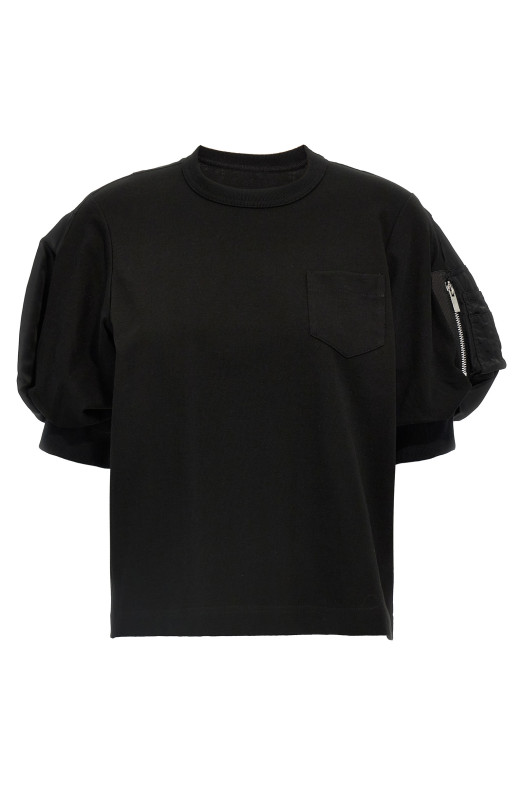 Футболка з повітряною кулькою чорна SACAI SCW239002 Футболка з повітряною кулькою чорна SACAI SCW239002