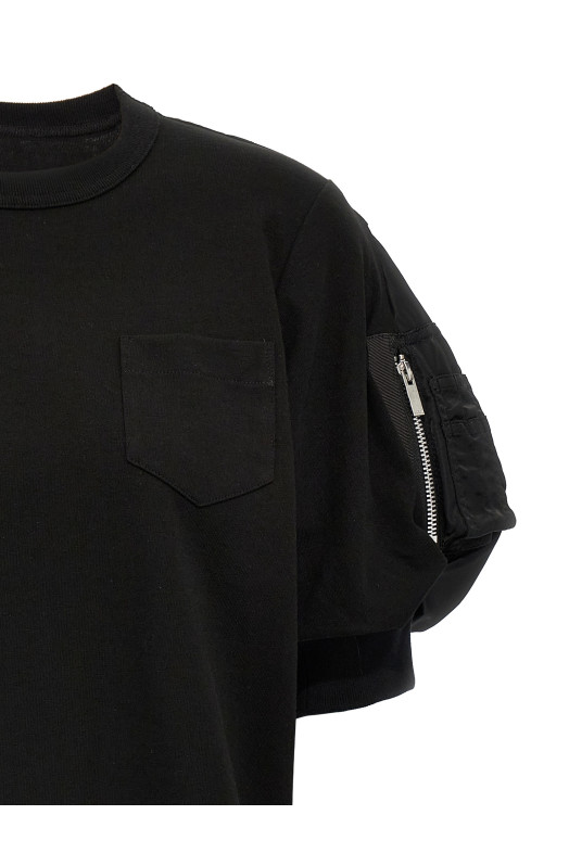 Футболка з повітряною кулькою чорна SACAI SCW239002 Футболка з повітряною кулькою чорна SACAI SCW239002