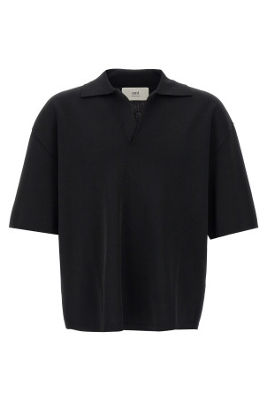 V-neck polo shirt Black V-neck polo shirt Black