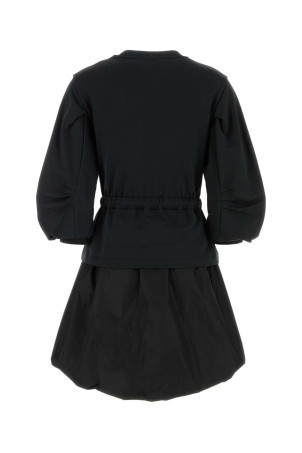 Black cotton sweatshirt dress Black MONCLER (8I0001489A1K) Black cotton sweatshirt dress Black MONCLER (8I0001489A1K)