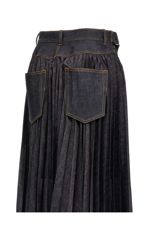 Плісирована спідниця Синя SACAI 2507718499