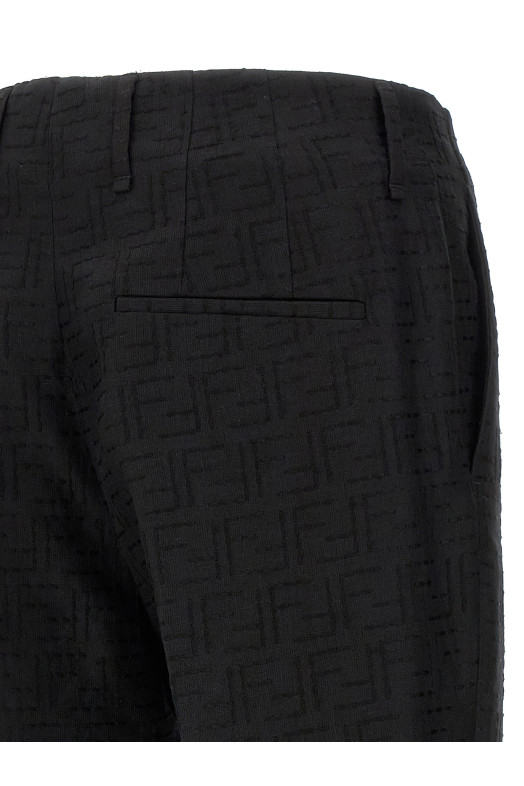 FF Жакардові штани чорні FENDI FB1029AU6YF0QA1 FF Жакардові штани чорні FENDI FB1029AU6YF0QA1