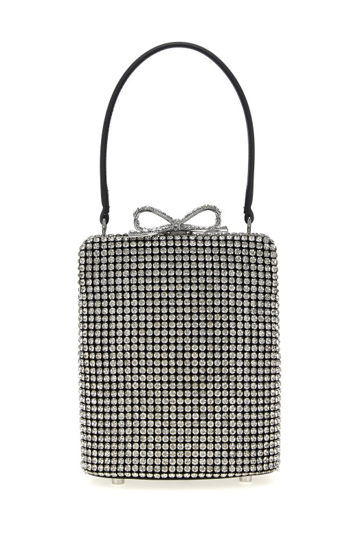 Срібна сумочка з кришталевої сітки Сіра SS25325BSLSILVER Срібна сумочка з кришталевої сітки Сіра SS25325BSLSILVER