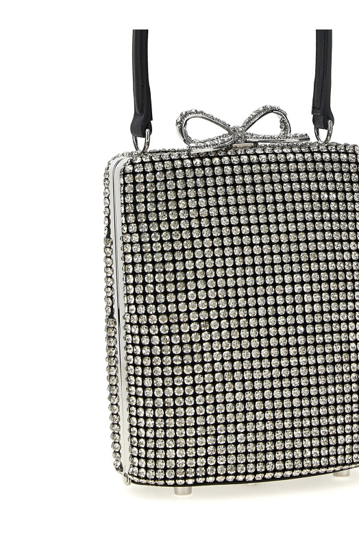 Срібна сумочка з кришталевої сітки Сіра SS25325BSLSILVER Срібна сумочка з кришталевої сітки Сіра SS25325BSLSILVER