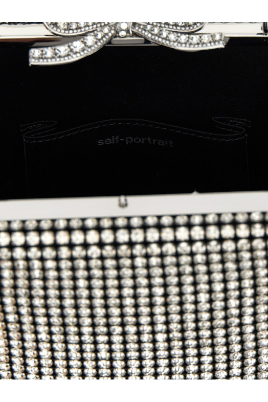 Срібна сумочка з кришталевої сітки Сіра SS25325BSLSILVER Срібна сумочка з кришталевої сітки Сіра SS25325BSLSILVER