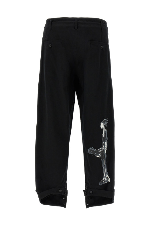 Брюки с принтом Черный YOHJI YAMAMOTO HPP38540BLACK1 Брюки с принтом Черный YOHJI YAMAMOTO HPP38540BLACK1