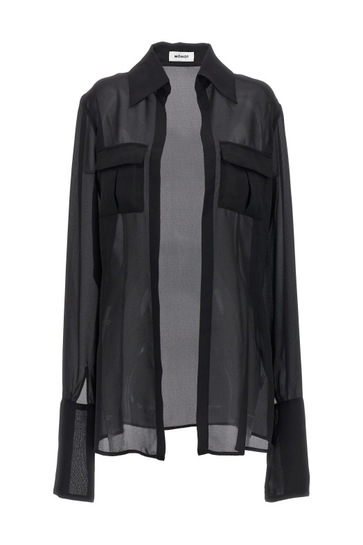 Рубашка «Жоржет» Черная MONOT (SS23208BLACK)