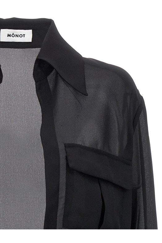 Рубашка «Жоржет» Черная MONOT (SS23208BLACK)