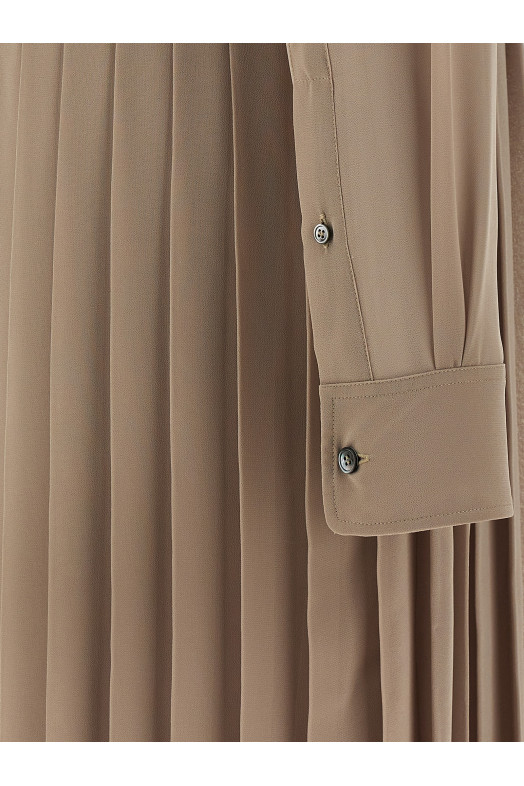 Платье AMI PARIS 'Pleated Midi' бежевого цвета FDR262PL00270952 Платье AMI PARIS 'Pleated Midi' бежевого цвета FDR262PL00270952