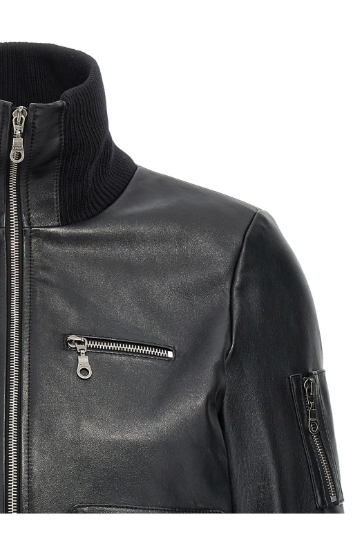 Кожаная куртка-бомбер Черный CHLOÉ CH25SCV11206001 Кожаная куртка-бомбер Черный CHLOÉ CH25SCV11206001