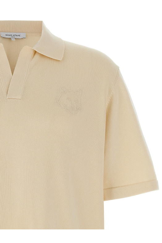 Поло MAISON KITSUNE 'Bold Fox Head' Бежевий OM00205KT11350145 Поло MAISON KITSUNE 'Bold Fox Head' Бежевий OM00205KT11350145