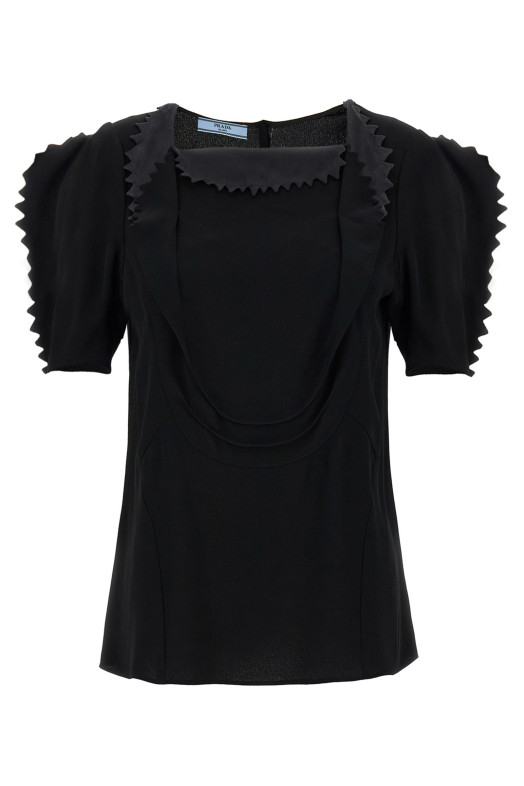 Креповий топ Cady Чорний PRADA P991MSOOO15VRF0002 Креповий топ Cady Чорний PRADA P991MSOOO15VRF0002