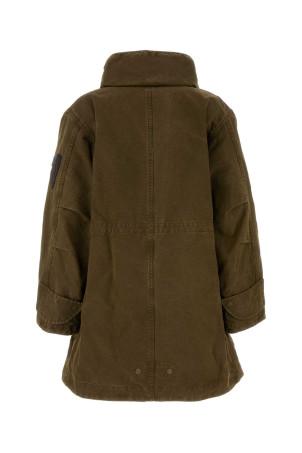 Двусторонняя куртка из габардина армейского зеленого цвета BURBERRY (8097572)