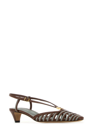 Two-tone leather FFold pumps FENDI (8J8703AU29) Two-tone leather FFold pumps FENDI (8J8703AU29)
