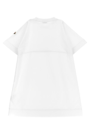 Платье из двух материалов Белый MONCLER ENFANT K19548I0001289AKM034 Платье из двух материалов Белый MONCLER ENFANT K19548I0001289AKM034