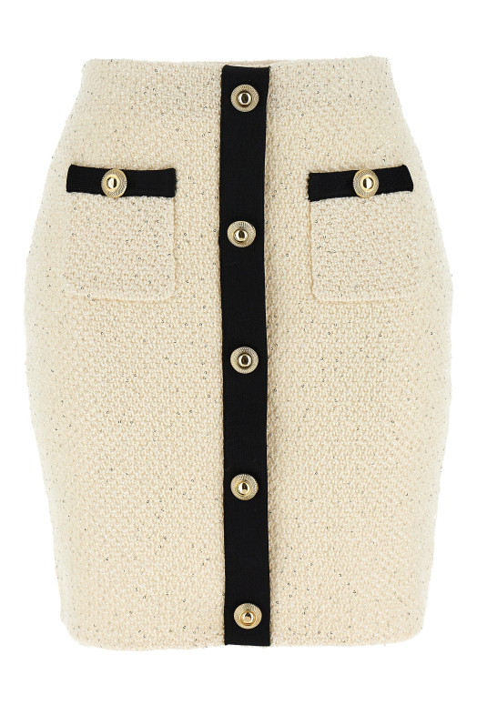 'Cream Sequin Knit Mini' skirt Black-grey