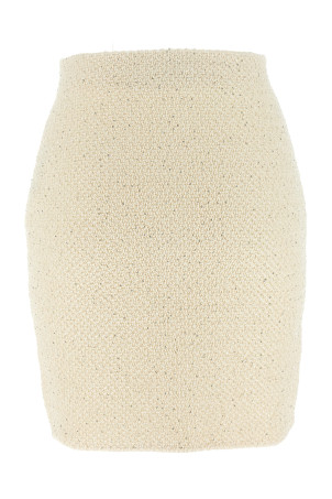 Спідниця SELF PORTRAIT 'Cream Sequined Knitted Mini' чорно-сіра SS25019SKCCREAM Спідниця SELF PORTRAIT 'Cream Sequined Knitted Mini' чорно-сіра SS25019SKCCREAM