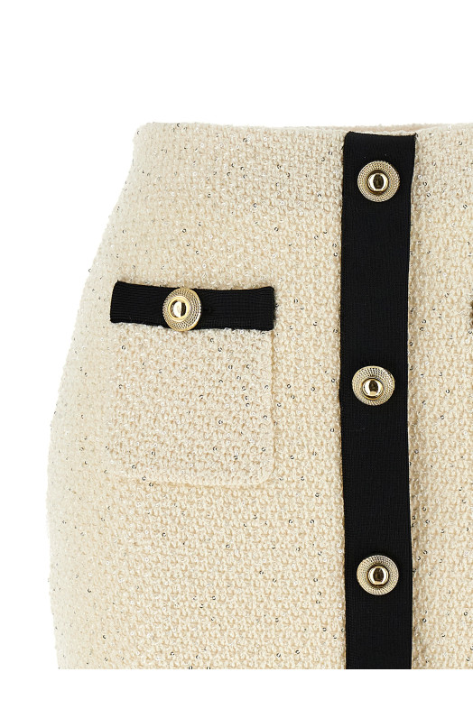 'Cream Sequin Knit Mini' skirt Black-grey