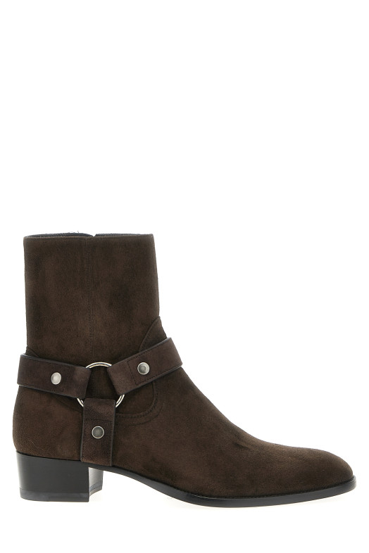 Ботинки по щиколотку SAINT LAURENT 'Wyatt' коричневые 818329AADXB6023 Ботинки по щиколотку SAINT LAURENT 'Wyatt' коричневые 818329AADXB6023