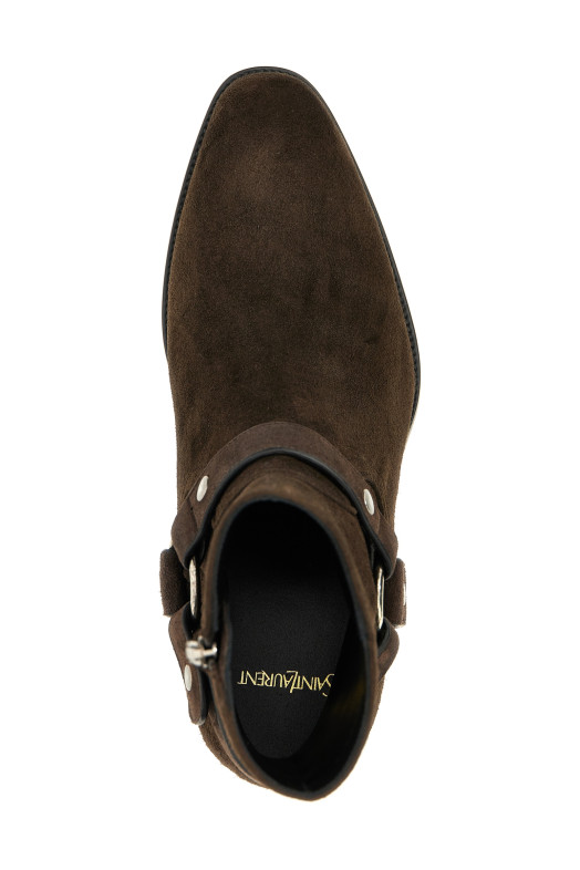 Ботинки по щиколотку SAINT LAURENT 'Wyatt' коричневые 818329AADXB6023 Ботинки по щиколотку SAINT LAURENT 'Wyatt' коричневые 818329AADXB6023