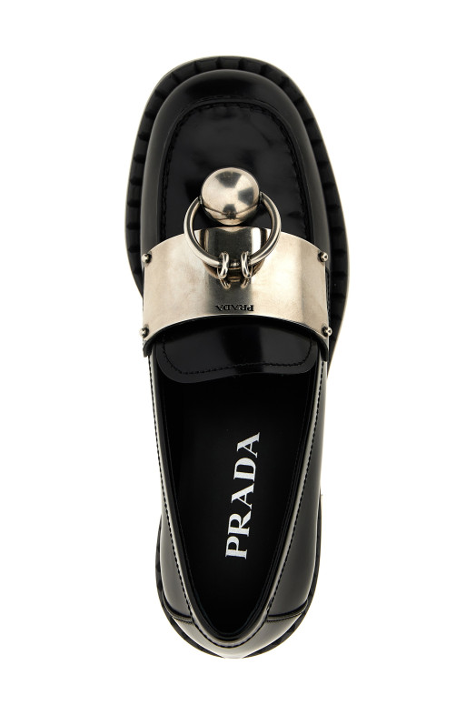 Мокасины с пирсингом Черный PRADA 1D981NFD035P39F0002 Мокасины с пирсингом Черный PRADA 1D981NFD035P39F0002